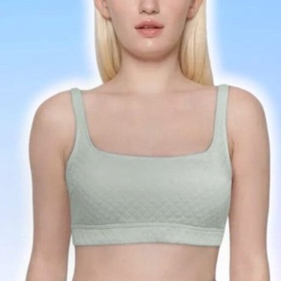 NWT GILLY HICKS  Quilted Loungelette Sz Medium Green - Picture 1 of 4